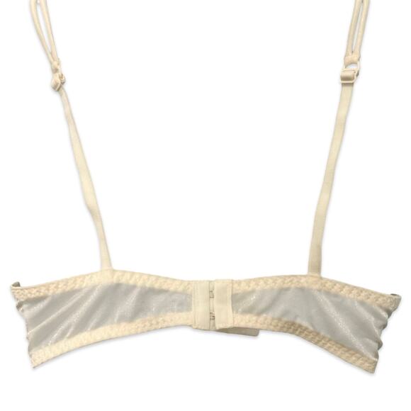 Vintage Maidenform Cream French Demi Daisy Floral Underwire Bra size 38B NEW Tag - Picture 3 of 8